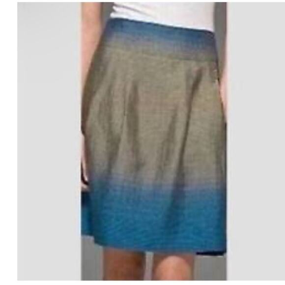 Vince Linen Ombre Pencil Skirt Blue and Tan with pinstripes Size 4 Retail $188 - Picture 6 of 6